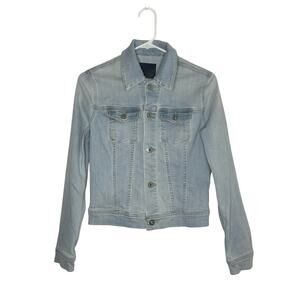 AG Adriano Goldschmied Denim Jean Button Front Trucker Jacket S Small NWOT